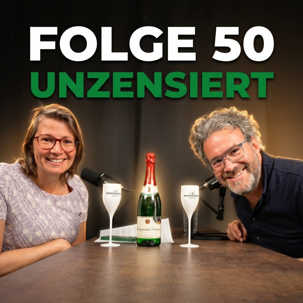 Adina und Arne von Schwarzwald Anker feiern die 50 Podcastfolge