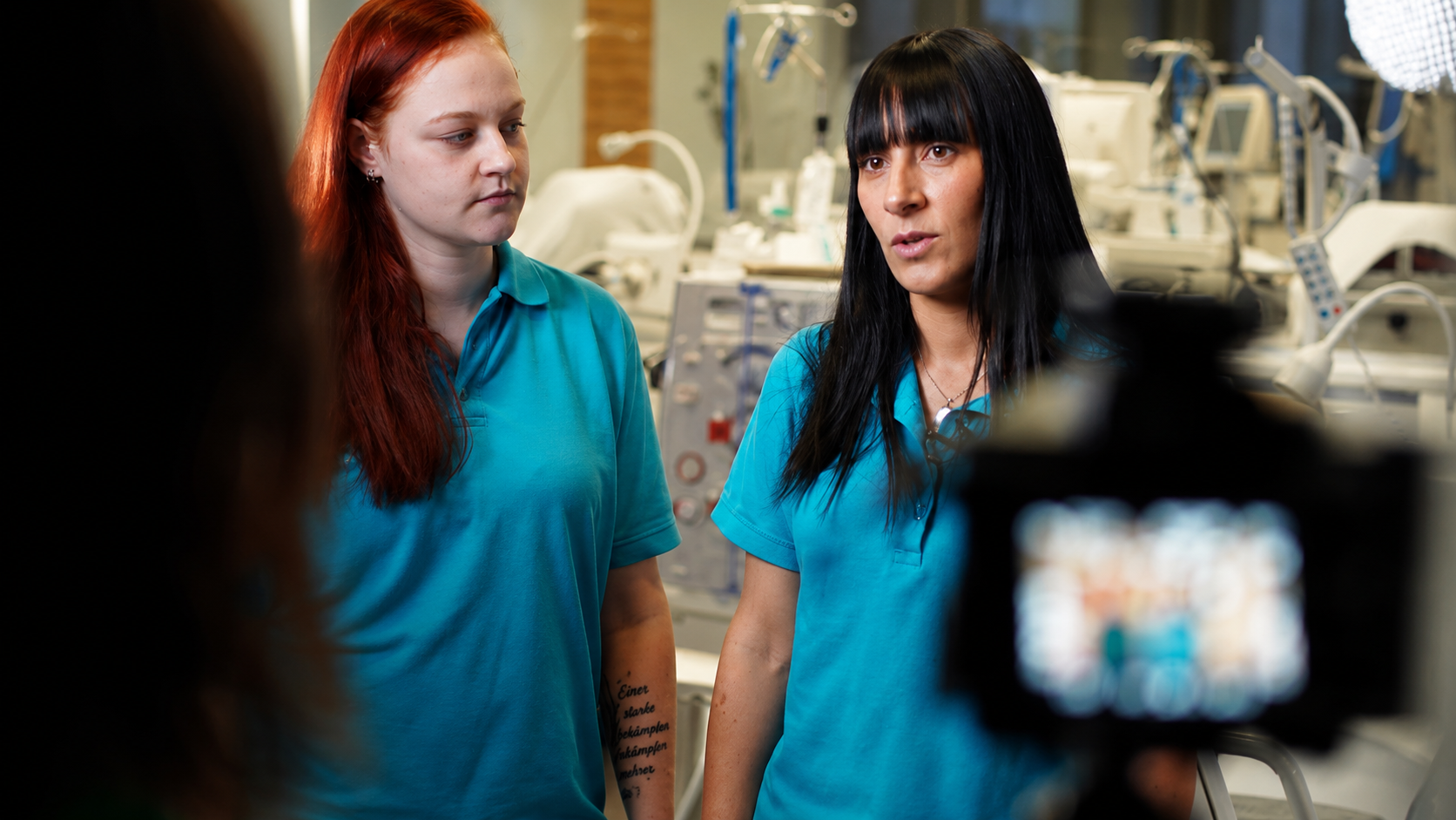 Interview-Sequenz beim Recruiting-Filmdreh im Nierenzentrum Freiburg