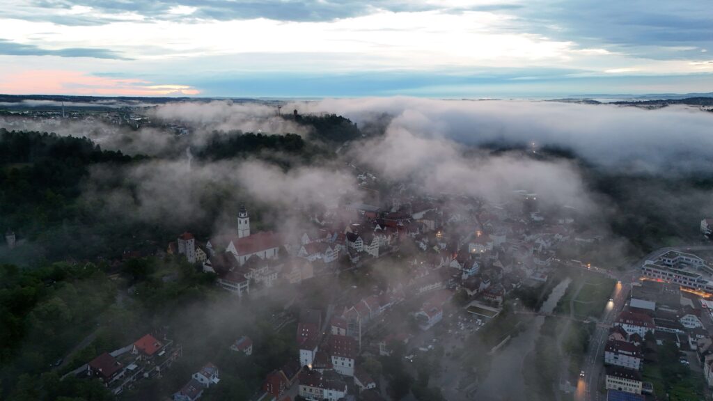 Luftaufnahme der Stadt Horb am Neckar – Drohnenaufnahme von Schwarzwald Anker