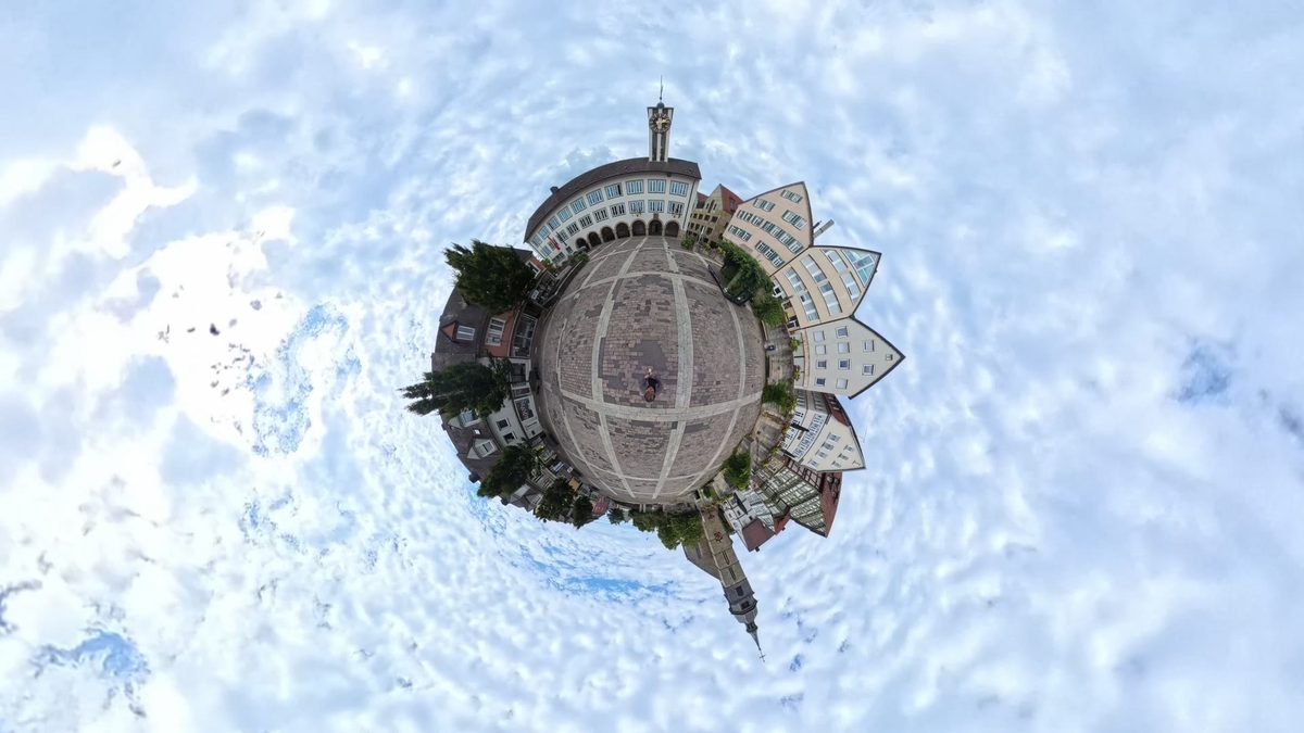 Rathaus Böblingen als Little-Planet-Aufnahme