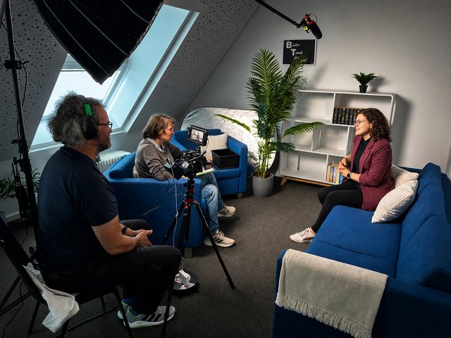 Interview-Set von Schwarzwald Anker beim Dreh in Böblingen