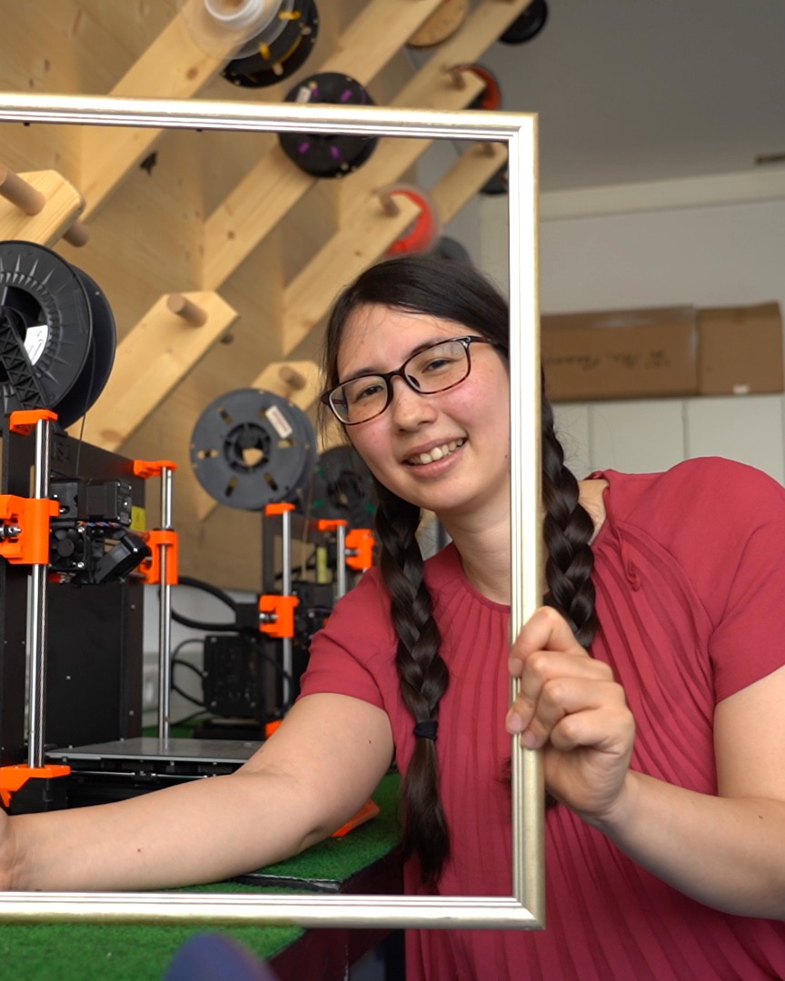 Mitarbeiterin der Stadt Horb im Makerspace als Markenbotschafterin